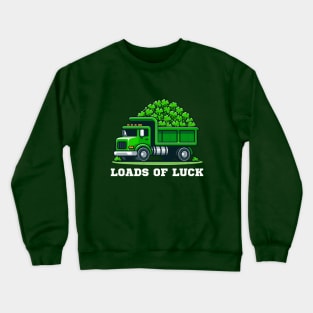 St Patricks Day Kids Shamrock Loads of Luck Truck Boys Crewneck Sweatshirt